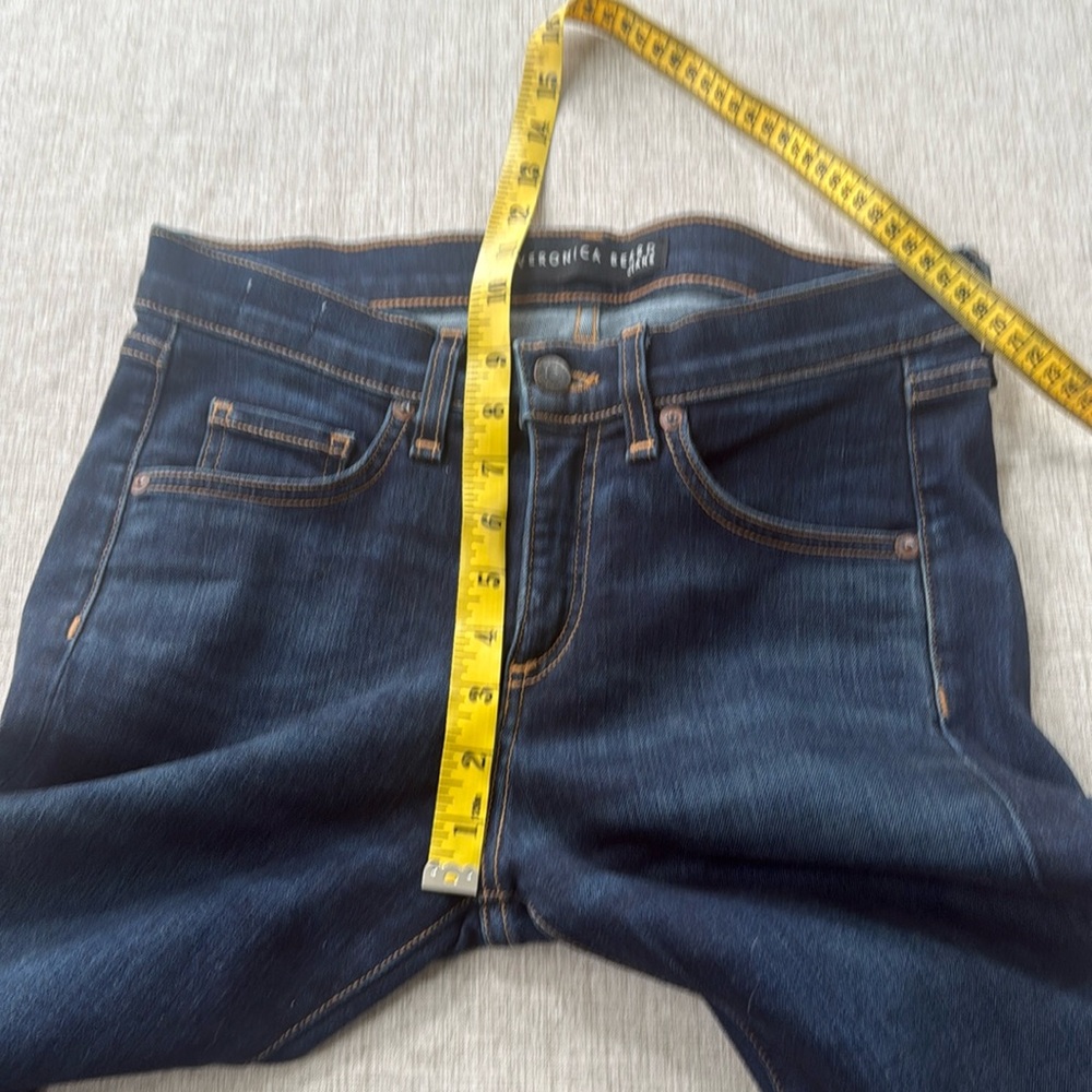 Veronica Beard Brooke Skinny Mid Rise Denim Jean Size 28‎ Dark Wash raw hem - Picture 12 of 14